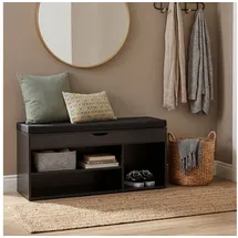 FineBuy Schuhbank 104 x 51 x 32 cm schwarz / schwarz