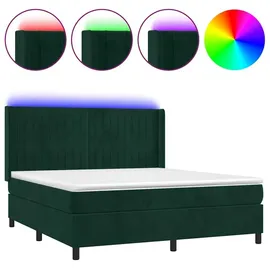 vidaXL Boxspringbett 180 x 200 cm Dunkelgrün