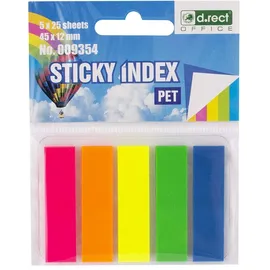 D.RECT D:RECT Haftmarker 800084, transparent, Folie, beschriftbar, 5 x 25 Streifen,