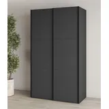 Inosign Kleiderschrank INOSIGN "Eastvale, 120x64x210cm, ideal für kleine Räume oder Nischen", grau (graphit), B:120cm H:210cm T:64cm, FSC-zertifizierter Holzwerkstoff, Dekorfolie, Metall, Schränke, Schrank mit Schwebetüren, FSC-zertifiziert, Metallgriffe