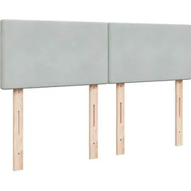 vidaXL Boxspringbett mit Matratze Hellgrau 160x200 cm Samt