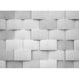 Livingwalls Fototapete Designwalls Alu Pattern 1, glatt, (5 St), Grau 3,50 m x 2,55 m FSC®
