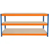 MonsterShop Xxxl Werkbank, Orange, 180x90x60 cm, Freizeit, Heimwerken, Werkstatt, Werkbänke