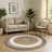 Myflair Teppich "Terra Rings", beige (natur, beige, taupe), H:10mm Ø:200cm, Jute, MYFLAIR MÖBEL & ACCESSOIRES, Teppiche, Teppich, Juteteppich, handgeflochten, Wendeteppich, gestreift, reine Naturfaser