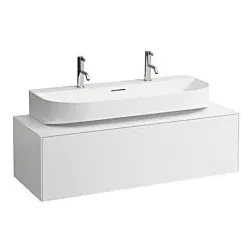 LAUFEN Sonar Schubladenelement/Sideboard H4054610341701 117,5x34x45,5cm, Ausschnitt Mitte, Aufsatzwaschtisch, Weiß matt