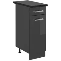 Vicco Küchenunterschrank R-Line, Anthrazit Hochglanz/Anthrazit, 30 cm, AP Anthrazit