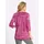 Classic Basics Shirtjacke in Magenta-Ecru-bedruckt 42