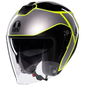 AGV Irides Davao, Jethelm - Schwarz/Grau/Neon-Gelb / XXL