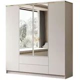 lookway Kleiderschrank Aurora 4D2SZ 200 x 213 x 57 cm Beige/Gold