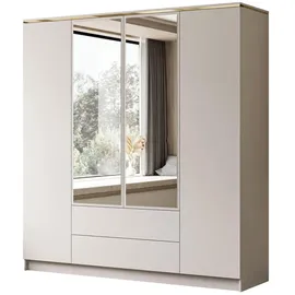 lookway Kleiderschrank Aurora 4D2SZ 200 x 213 x 57 cm Beige/Gold