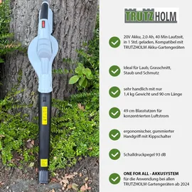 Trutzholm Akku-Laubbläser 20V inkl. 1 x 2,0 Ah + Ladegerät
