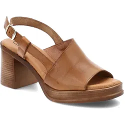 Braune Sandalen Hee Absatzschuhe, 38