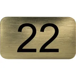 Nummernschild selbstklebend, 35 x 20 mm, Type 22, Kunststoff gold metallic