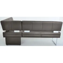 K+W Komfort & Wohnen Eckbank K+W KOMFORT & WOHNEN, grau (schwarzgrau 80), B:199cm H:89cm T:158cm, Sitzbänke, Eckbank, langer Schenkel links oder rechts, mit dekorativen Distanzhalter