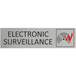 CombiCraft Aluminium Türschild Electronic Surveillance 165x45mm mit 3M-Tape