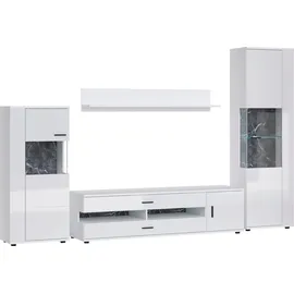 INOSIGN Wohnwand INOSIGN "Henley", weiß (weiß alpin, weiß hochglanz), Kastenmöbel-Sets, Wohnwand, mit Glastüren
