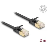 DeLock RJ45 Netzwerkkabel Cat.6A Stecker zu Stecker mit Cat.7 2 m schwarz