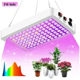 JUBOUEL Pflanzenlampe LED Pflanzenlicht volles Spektrum Indoor Pflanzenwachstumslicht 216LED, IP65 Wasserdichtigkeit, Duale Schalterkonstruktion, Pflanzenleuchte für Zimmerpflanzen Gemüse und Blumen weiß