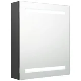 vidaXL LED-Bad-Spiegelschrank Grau 50x14x60 cm