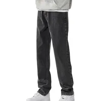 Baggy Jeans Herren Jungs, Blau Schwarze Jeans Herren Baggy Straight, Jeans Hosen für Herren, Baggy Hose Herren, Loose fit Herren Jeans, Breite Jeans Herren, Baggy Pants, Hip Hop Hose Herren S Black