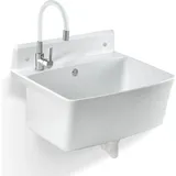 Gospo Gartenwaschbecken, 55x42x22.5cm Haushaltsbecken Aus Hochqualitativem Polystyrol, Ausgussbecken