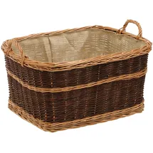 Dehner Kaminkorb Weide 60 x 40 x 47 cm mit Jute Dunkelbraun