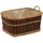 Dehner Kaminkorb Weide 60 x 40 x 47 cm mit Jute Dunkelbraun