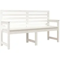 VidaXL Gartenbank Weiß 159,5x48x91,5 cm Massivholz Kiefer