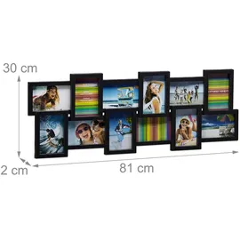 Relaxdays Collage-Bilderrahmen schwarz 81,0 x 30,0 cm, 1 St.