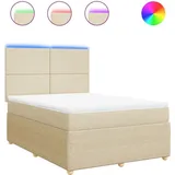 vidaXL Boxspringbett 140 x 200 cm Creme