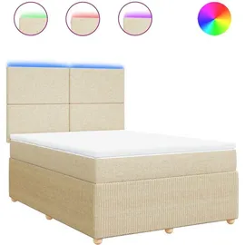 vidaXL Boxspringbett 140 x 200 cm Creme