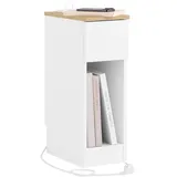 SoBuy Nachtschrank Anja 20 x 35 x 60 cm Weiß