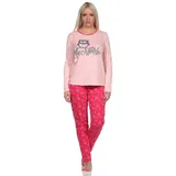 normann Langer Pyjama Schlafanzug Eulen-Motiv Rosa 40-42