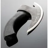 Hanseküche Pizzaschneider Axt mit Wikinger Runen und Lederschutz Schwarz