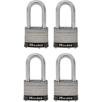 Master Lock 1SSQLF Edelstahl Outdoor Vorhängeschloss mit Schlüssel, 4 Stück gleichschließend, Silber