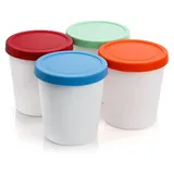 luxuskollektion Eiscreme Behälter 4-teiliges Set mit Silikondeckel 1 l