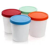 luxuskollektion Eiscreme Behälter 4-teiliges Set mit Silikondeckel 1 l