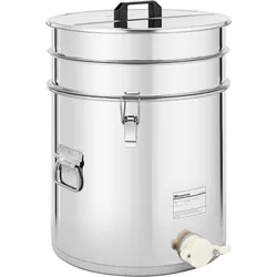 Wiesenfield Honigeimer - 30 L - mit Sieb, Deckel und Quetschhahn - Edelstahl WIE-HT-30