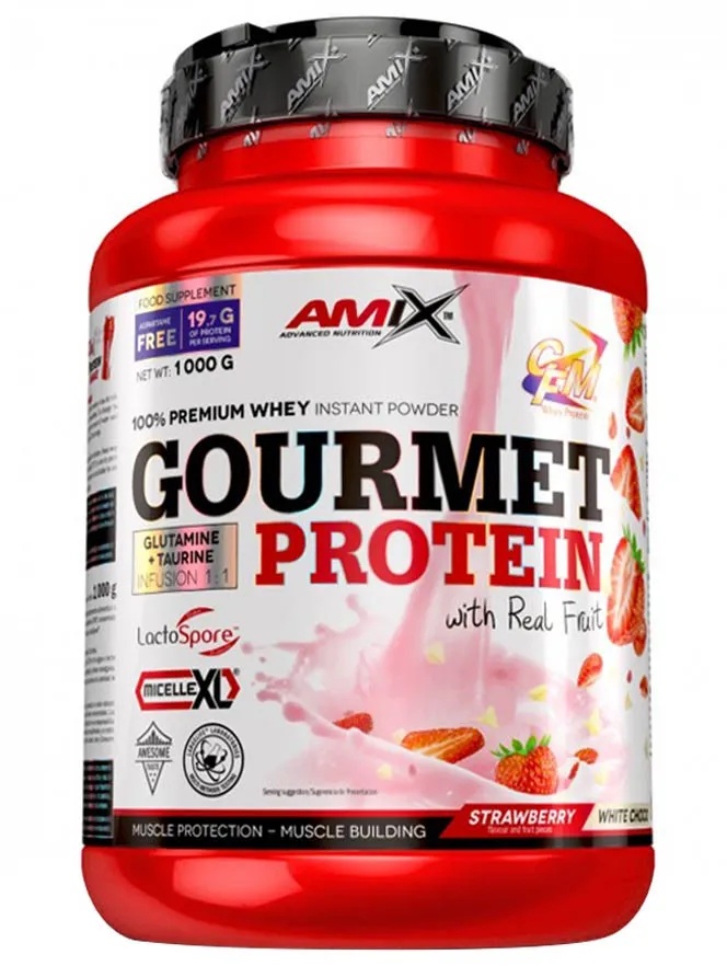 Amix Gourmet Protein (1000 g, Erdbeere Weiße Schokolade)