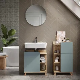 Vicco Unterschrank Karen 50 x 90 x 35 cm Blau-Grau