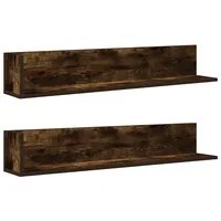 VidaXL Wandregale 2 Stk. Räuchereiche 100x16,5x16,5 cm Holzwerkstoff
