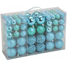 Spetebo Christbaumkugeln im 100er Set - 3 Farben wählbar - Material: Kunststoff (türkis)
