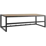 MID.YOU Wandgarderobe Schwarz, Wildeiche Metall, Holzwerkstoff, 77x28x22 cm Reach Hutablage, Garderobe, Garderobenleisten , Garderobenhaken