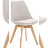 Décoshop26 - Esszimmerstuhl x1 skandinavisches Design hellgrauer Samtbezug und helle Holzbeine 10_0002282