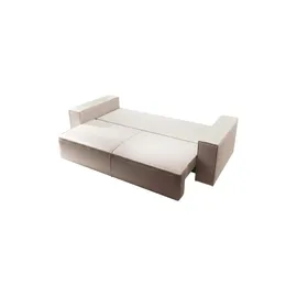 Selsey Schlafcouch Kunstleder 3-Sitzer Beige
