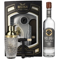 Beluga Gold Line Noble Russian Vodka 40% Vol. 0,7l in Geschenkbox mit Pinsel und Shaker