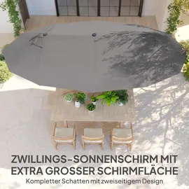 Outsunny Marktschirm 460 x 270 cm grau