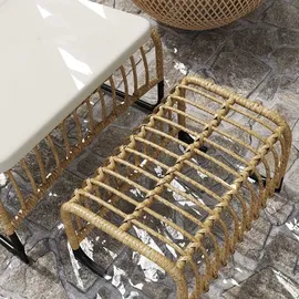 Outsunny Rattan Relaxsessel 93 x 93 x 80 cm weiß 1 St.