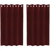 vidaXL Verdunkelungsvorhänge 2 pcs Weinrot 140 x 140 cm Samt