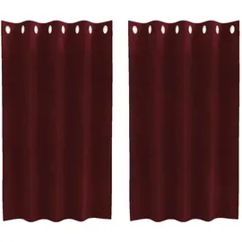 vidaXL Verdunkelungsvorhänge 2 pcs Weinrot 140 x 140 cm Samt